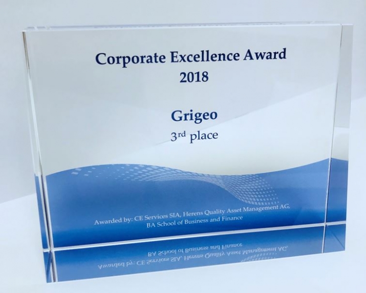 AB „GRIGEO“ pelnė reikšmingą apdovanojimą geriausių Baltijos biržos įmonių rinkimuose